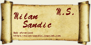 Milan Sandić vizit kartica